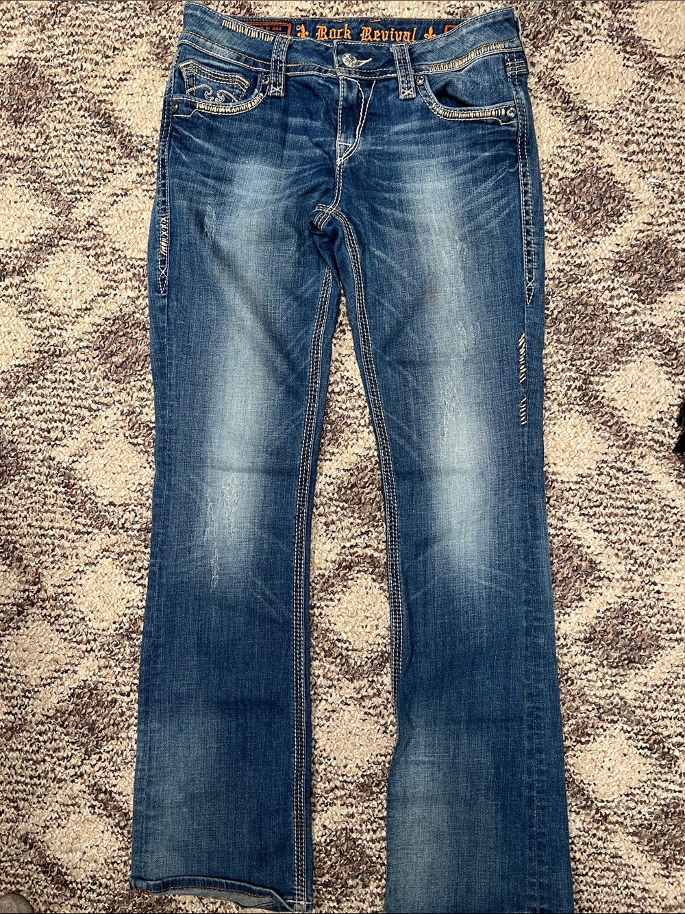 Rock Revival Women's Faded Blue Flare Jeans